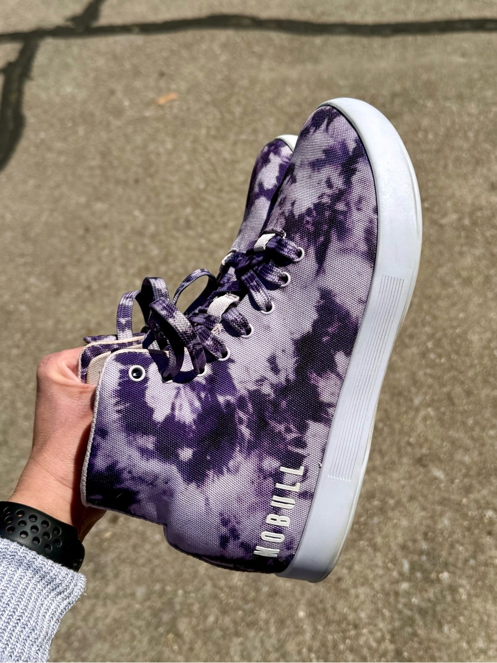 NOBULL High-Top Tie-Dye Canvas Trainer in Wisteria Purple Women’s 8